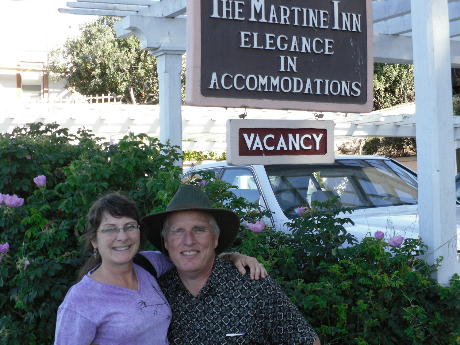 Bob & Kath in front of Martine Inn